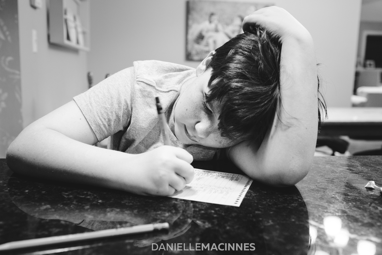 boy writing a letter